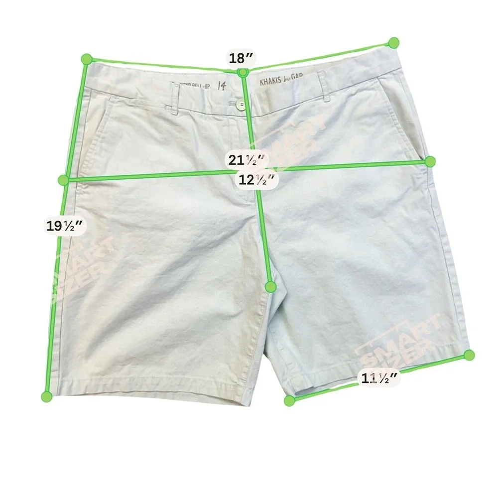 Gap Khakis Boyfriend Roll-Up Mint Green Cotton Shorts‎ Womens 14 331226-35